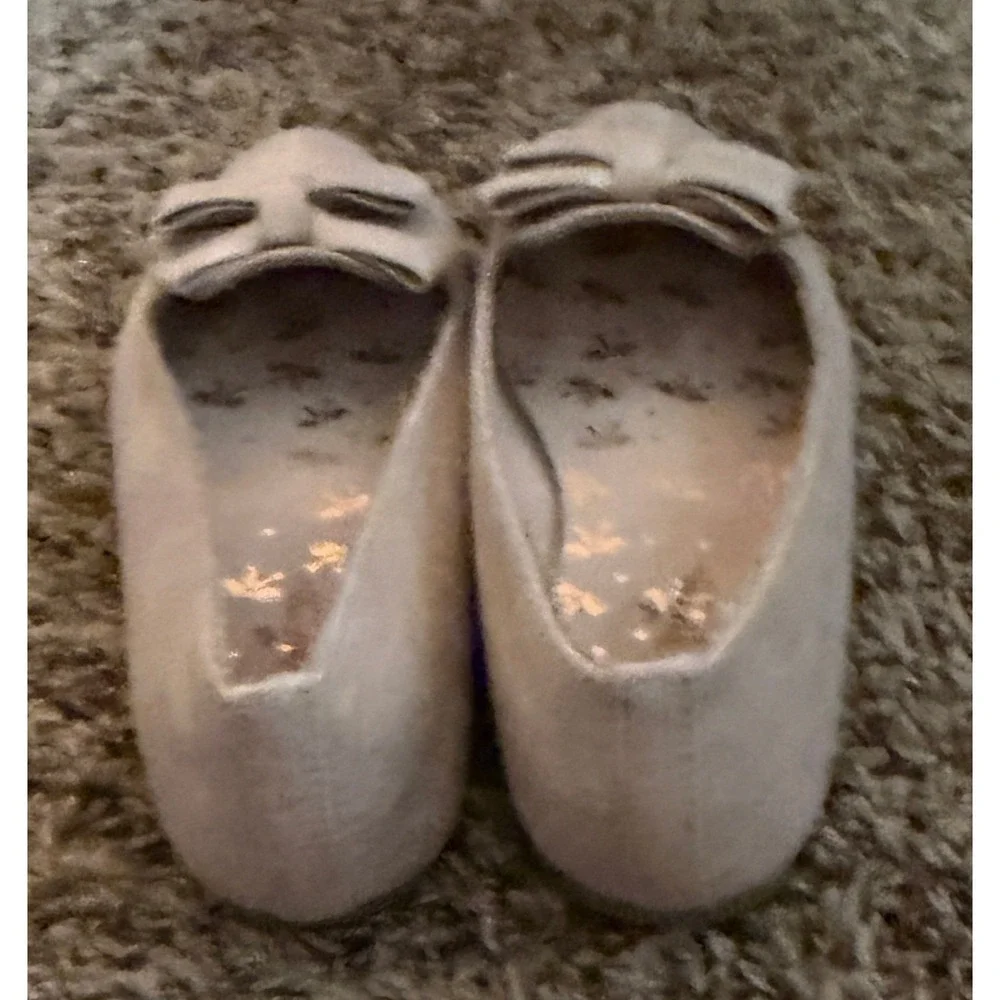 Self-Esteem Girls Glittery Light Pink Flats Delicate bow Size 1